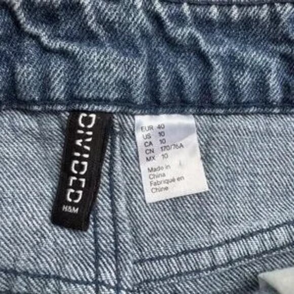 H&M Blue Jean Shorts Distressed High-Waisted - Picture 4 of 4